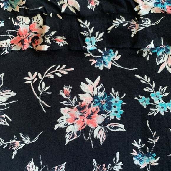 Billie & Blossom Short Sleeve Black Floral Dress Goth Dark Fairy Academia Boho - Picture 9 of 12